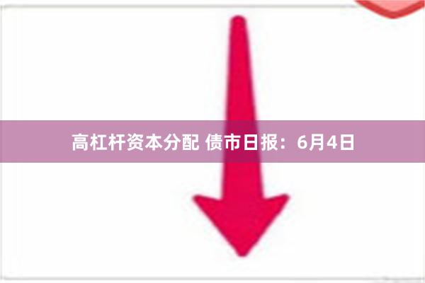 高杠杆资本分配 债市日报：6月4日