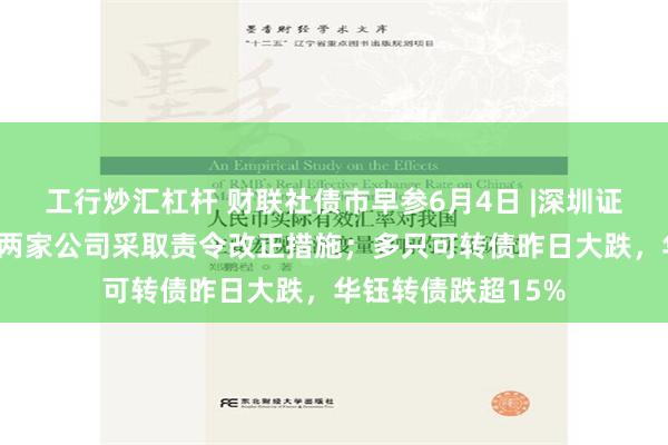 工行炒汇杠杆 财联社债市早参6月4日 |深圳证监局对“宝能系”两家公司采取责令改正措施；多只可转债昨日大跌，华钰转债跌超15%