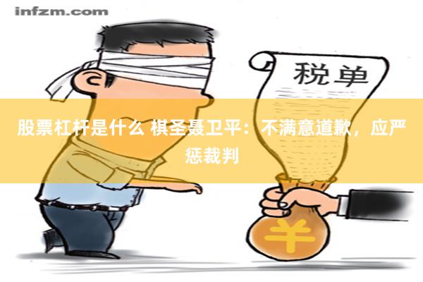 股票杠杆是什么 棋圣聂卫平：不满意道歉，应严惩裁判